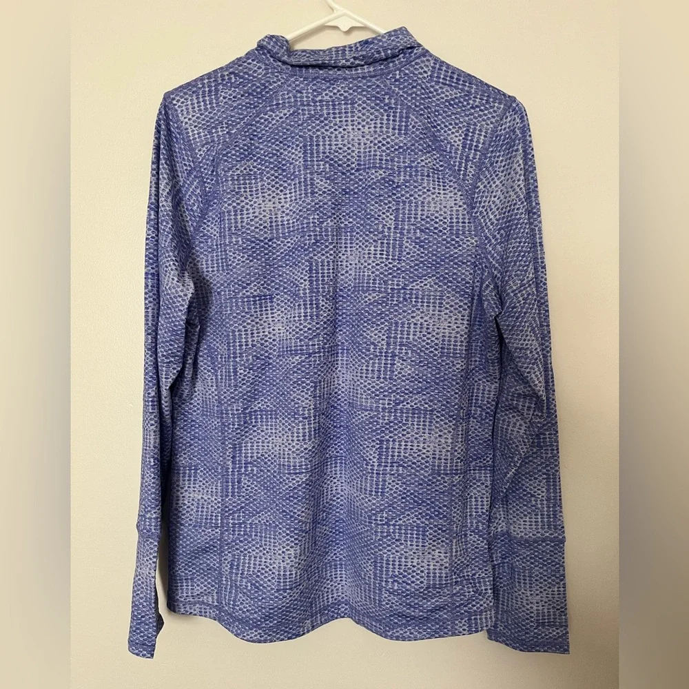 NWOT Kirkland Signature Blue Textured Zip Pullover - Picture 3 of 5